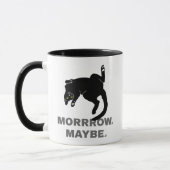 Morgen misschien een grappige luie kat mok (Links)