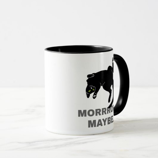 Morgen misschien een grappige luie kat mok (Voorkant rechts)