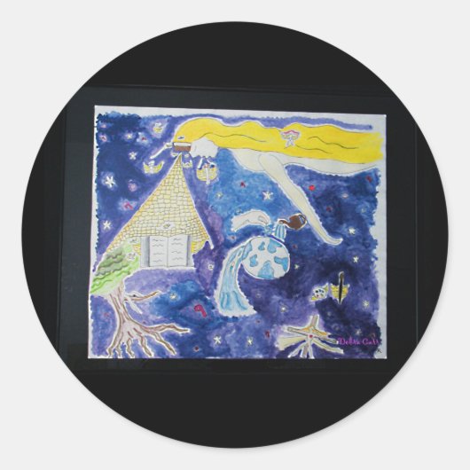 Morgen nooit een knuppel ronde sticker (Voorkant)