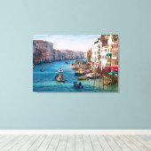 MORGEN OP DE GRAND CANAL Stretched Canvas Print (Insitu (Houten vloer))