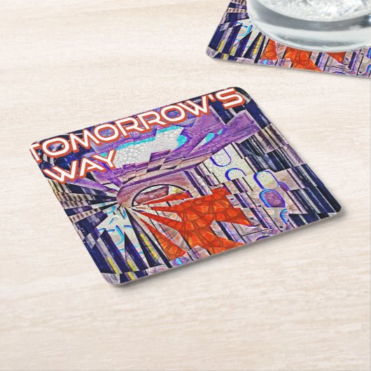 Morgen op de weg, shine kartonnen onderzetters (Schuin)