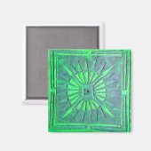 MORGEN STAR, blauw groen Magneet (Voorkant / Achterkant)