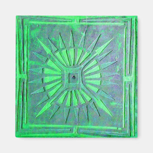 MORGEN STAR, blauw groen Magneet