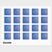 MORGEN STAR, blauw, paars Vierkante Sticker (Vel)