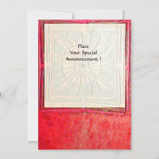 MORGEN STAR MONOGRAM, antiek helder rood Aankondiging (Achterkant)