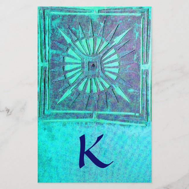 MORGEN STAR MONOGRAM, blauwe turquase (Voorkant)