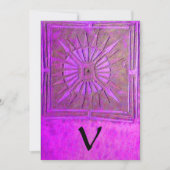 MORGEN STAR MONOGRAM, helder paars violet Aankondiging (Voorkant)