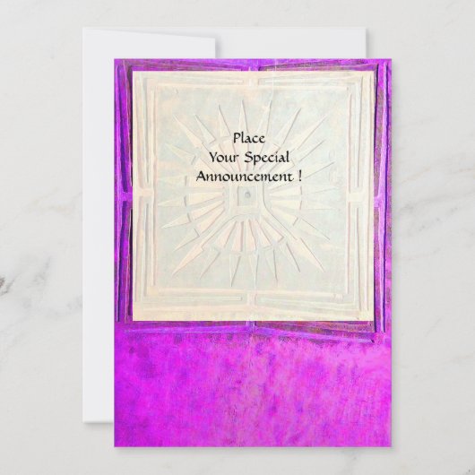 MORGEN STAR MONOGRAM, helder paars violet Aankondiging (Achterkant)