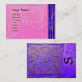 MORGEN STAR MONOGRAM, roze blauw Visitekaartje (Voorkant / Achterkant)