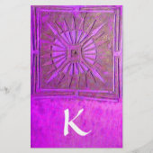 MORGEN STAR MONOGRAM, violet paars wit Briefpapier (Voorkant)