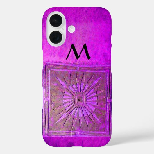 MORGEN STAR Paars zwart monogram Case-Mate iPhone Case (Achterkant)