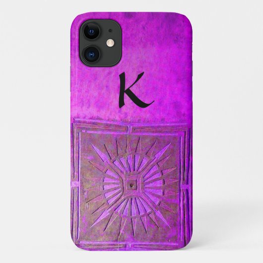 MORGEN STAR, Paars, zwart, monogram Case-Mate iPhone Case (Achterkant)