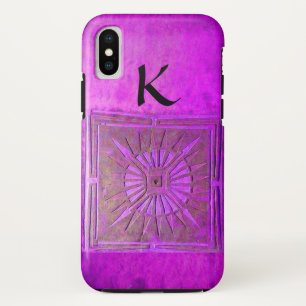 MORGEN STAR, Paars, zwart, monogram iPhone XS Hoesje