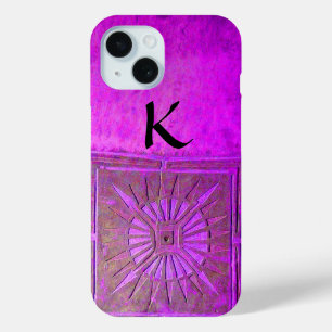 MORGEN STAR, Paars, zwart, monogram iPhone 15 Case