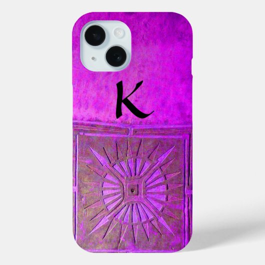 MORGEN STAR, Paars, zwart, monogram Case-Mate iPhone Case (Achterkant)