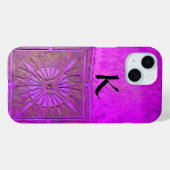 MORGEN STAR, Paars, zwart, monogram Case-Mate iPhone Case (Achterkant (horizontaal))