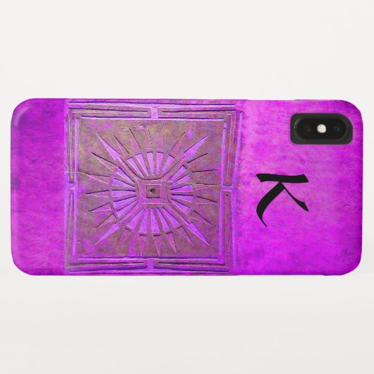 MORGEN STAR, Paars, zwart, monogram Case-Mate iPhone Case (Achterkant (horizontaal))