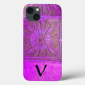 MORGEN STAR, Paars, zwart, violet monogram Case-Mate iPhone Case (Achterkant)