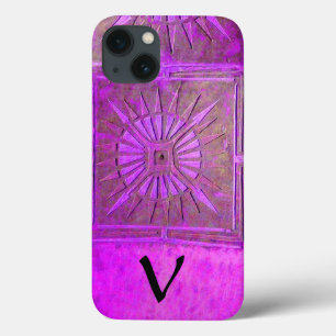MORGEN STAR, Paars, zwart, violet monogram Case-Mate iPhone Case