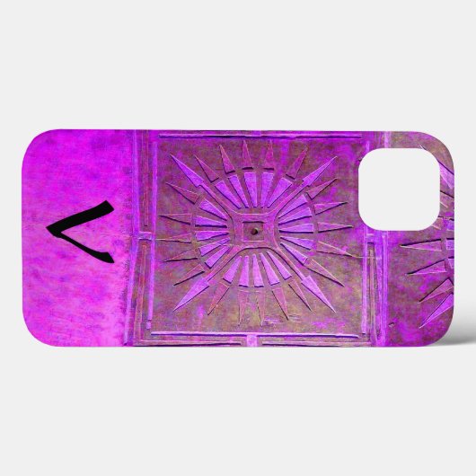 MORGEN STAR, Paars, zwart, violet monogram Case-Mate iPhone Case (Achterkant (horizontaal))