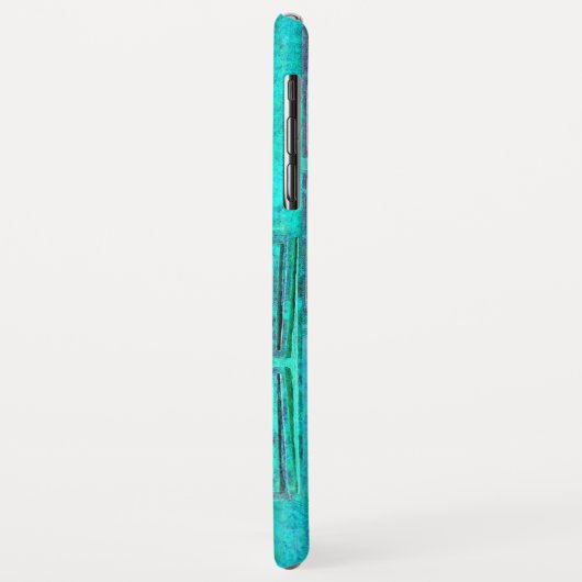 MORGEN STAR, Pawnee Aqua Blue Turquoise Monogram Case-Mate iPhone Case (Achterkant/links)