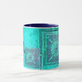 MORGEN STAR Pawnee Aqua Blue Turquoise Monogram Mok (Midden)