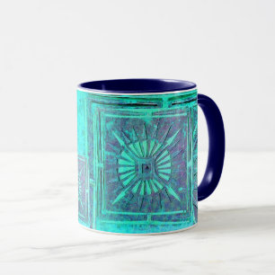 MORGEN STAR Pawnee Aqua Blue Turquoise Monogram Mok