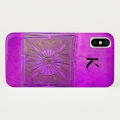 MORGEN STAR Pawnee Paars, zwart, monogram Case-Mate iPhone Case (Achterkant (horizontaal))