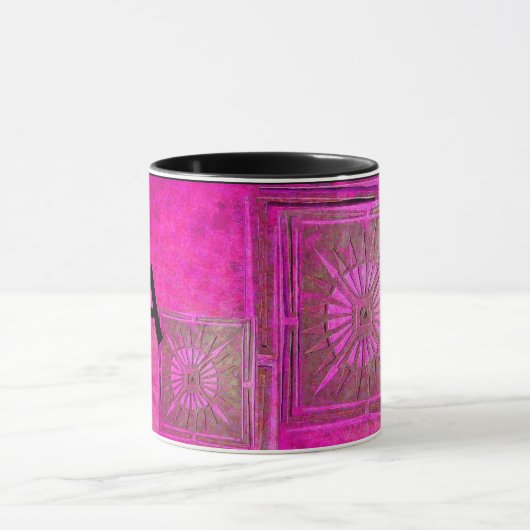 MORGEN STAR Pawnee Pink Fuchsia Black Monogram Mok (Midden)