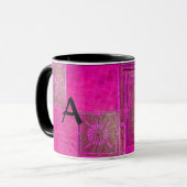 MORGEN STAR Pawnee Pink Fuchsia Black Monogram Mok (Voorkant links)