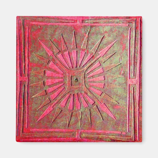 MORGEN STAR, rood groen Magneet (Voorkant)