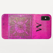 MORGEN STAR, roze, Fuchsia Black Monogram Case-Mate iPhone Case (Achterkant (horizontaal))