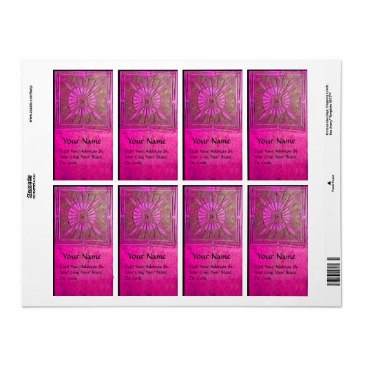 MORGEN STAR, roze fuchsia, bruin violet Etiket (Full Sheet)