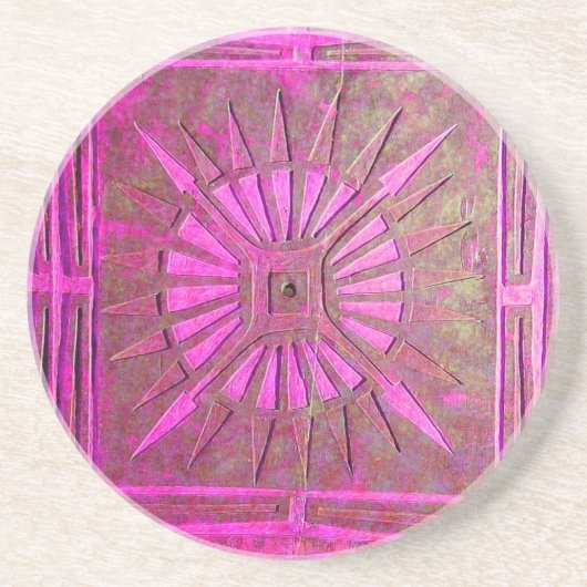 MORGEN STAR, roze paars Zandsteen Onderzetter (Voorkant)