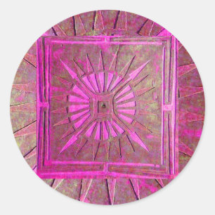 MORGEN STAR, roze violet Ronde Sticker