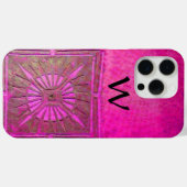 MORGEN STAR, roze, zwart, monogram Fuchsia Case-Mate iPhone Case (Achterkant (horizontaal))