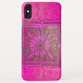 MORGEN STAR, roze, zwart, monogram Fuchsia Case-Mate iPhone Case (Achterkant)