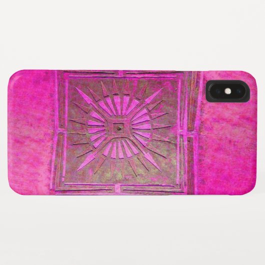 MORGEN STAR, roze, zwart, monogram Fuchsia Case-Mate iPhone Case (Achterkant (horizontaal))