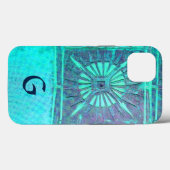 MORGEN STAR Turquoise Aqua Blue, Blauwgroen, Monog Case-Mate iPhone Case (Achterkant (horizontaal))