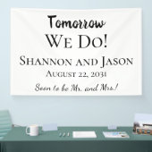 Morgen Trouwen We! Banner Voor Oefenbruiloft (Beurs)