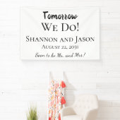 Morgen Trouwen We! Banner Voor Oefenbruiloft (Insitu)