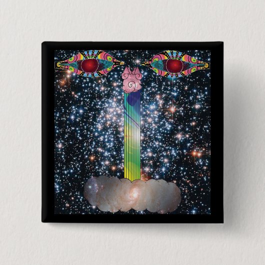 Morgen weet het nooit vierkante button 5,1 cm (Voorkant)