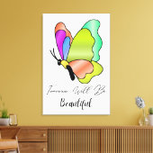 Morgen zal het een mooi, modern, positief citaat z canvas afdruk (Insitu (Woonkamer))