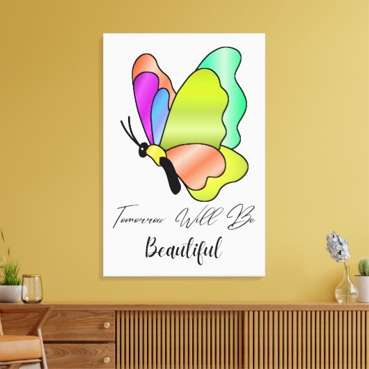 Morgen zal het een mooi, modern, positief citaat z canvas afdruk (Insitu (Woonkamer))