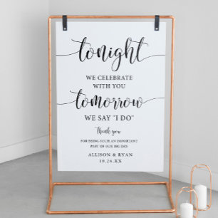 Morgen zeggen we 'I Do' Bruiloft Proefhuwelijk Din Poster