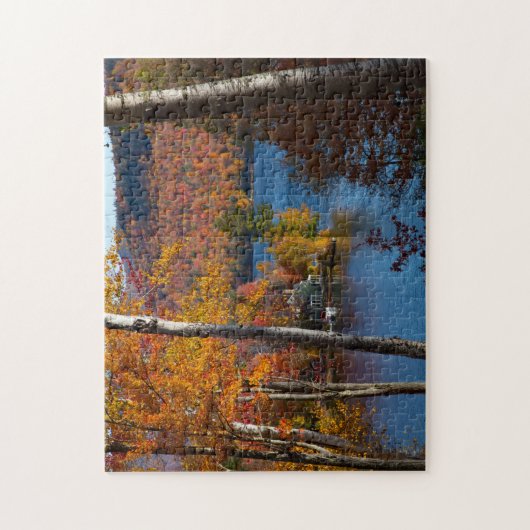 Morgenherfstkleuren op Stinson Pond Legpuzzel (Verticaal)