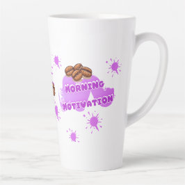 Morgenmotivatie koffiemok | Cute paarse koffie Latte Mok