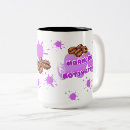 Morgenmotivatie koffiemok | Cute paarse koffie Tweekleurige Koffiemok