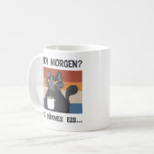 Morgenmuffel Geschenk für Kaffeeliebhaber Katze Koffiemok (Voorkant links)