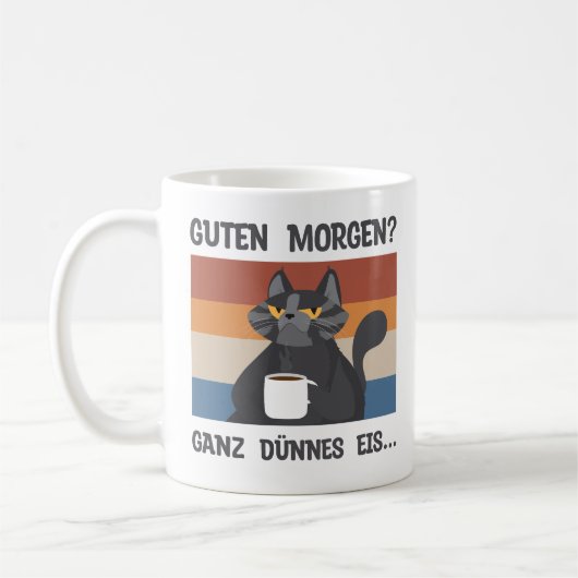 Morgenmuffel Geschenk für Kaffeeliebhaber Katze Koffiemok (Links)